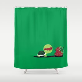 Strawberry Turtle Shower Curtain