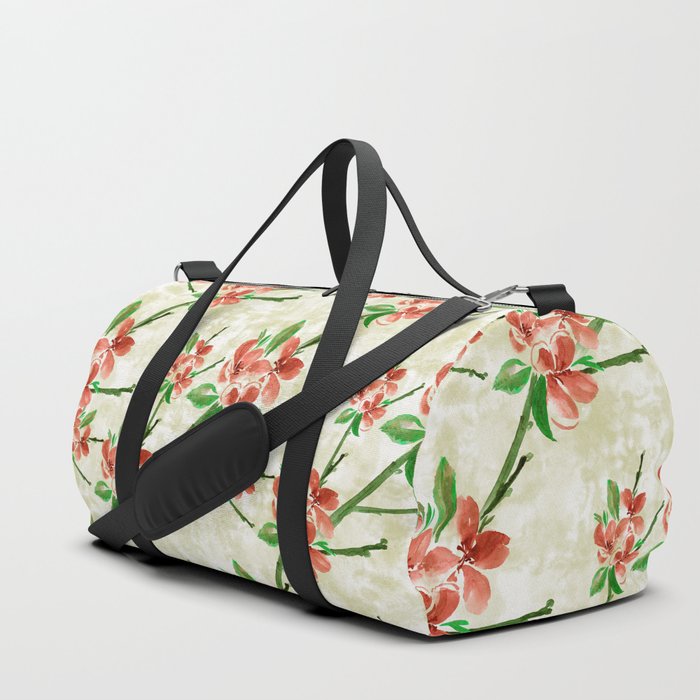 Spring flowers. Blooming tree. Collage of flowers on watercolor background. Use printed materials, signs, items, s, maps, posters, postcards, packaging. Seamless pattern. Duffle Bag