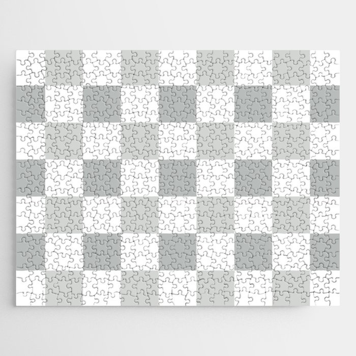 Checkerboard Squares In Warm Gray Jigsaw Puzzle