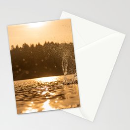 Water splash against sunset Stationery Card