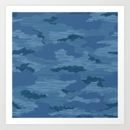 Camouflage Denim Art Print