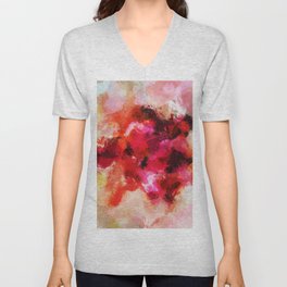 Abstract Painting - Shades of Pink V Neck T Shirt