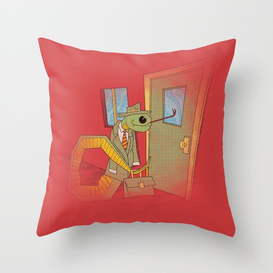 Snake Oil Salesman Throw Pillow