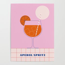Aperol Spritz Cocktail Art Poster