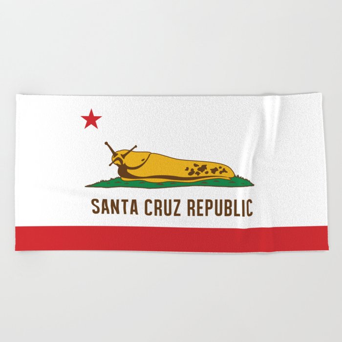 Santa Cruz Republic Banana Slug Flag Beach Towel