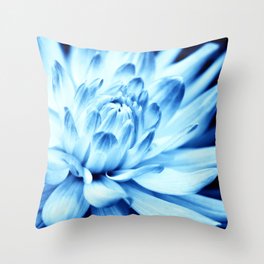 Expressive Dahlia In Light Blue Throw Pillow