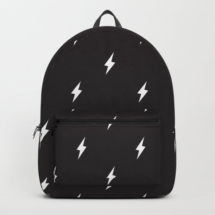 Lightning Bolt Pattern Black & White Backpack