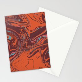 Marble retro liquid river flow Stationery Card