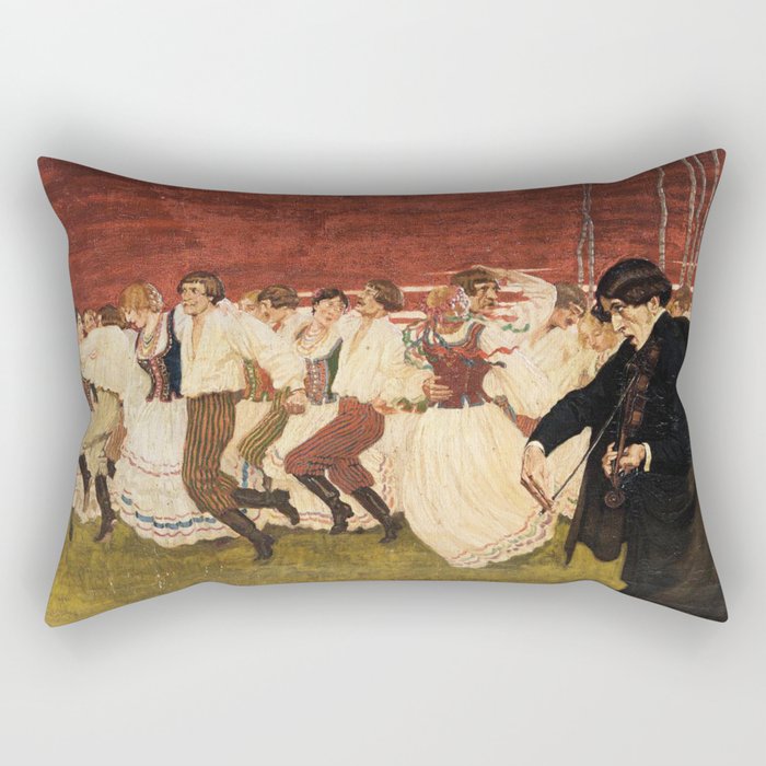 Dance to the violin vintage painting Rectangular Pillow