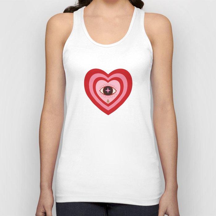 Heart Aesthetic - retro concentric hearts with crying eye  Tank Top