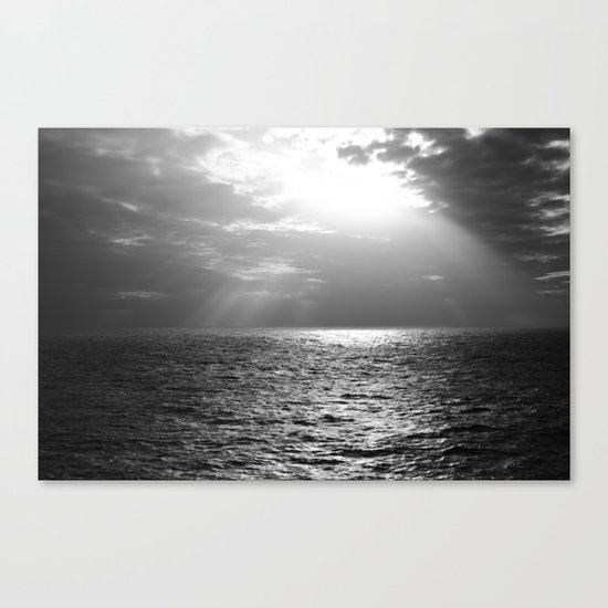 Black and White Sea Canvas Print