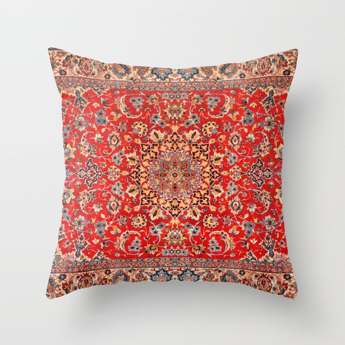 Antique Persian Carpet Throw Pillow