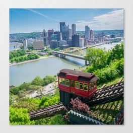 Pittsburgh City Skyline Incline View Canvas Print