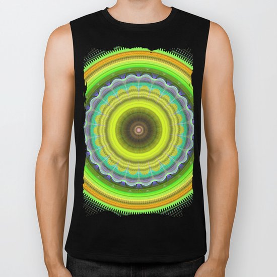 Abstract Lemon summer mandala with tribal patterns Biker Tank