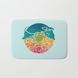 Aquatic Rainbow (light blue) Bath Mat