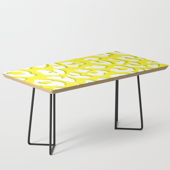 White Leopard Print Yellow Coffee Table