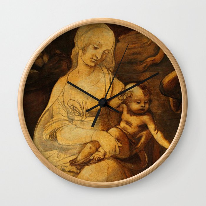 Madonna and child - Leonardo Da Vinci Wall Clock