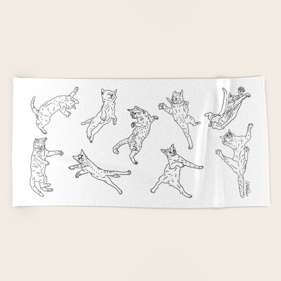 Flying Cats Beach Towel
