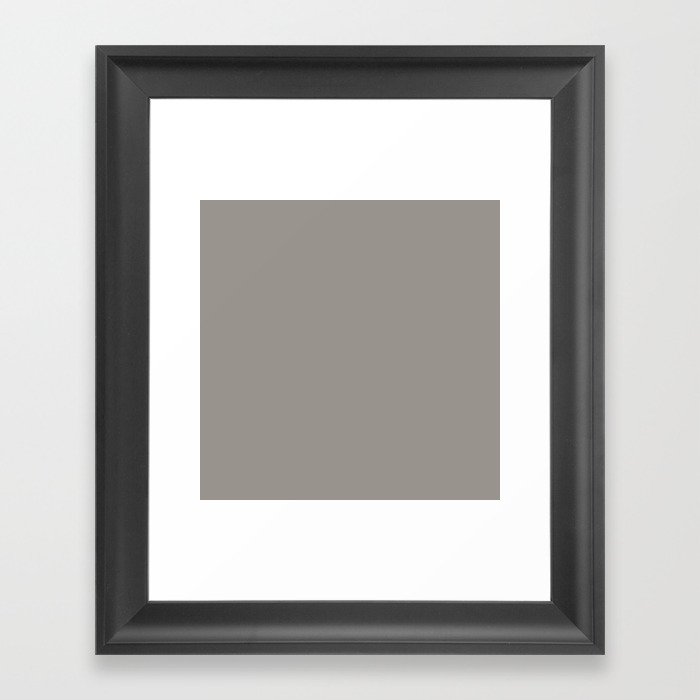 TABBY CAT COLOR. Gray neutral solid color Framed Art Print