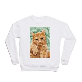 Soft and Purry Orange Tabby Cat Crewneck Sweatshirt