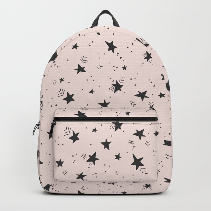 Abstract geometric pink and grey stars pattern Backpack
