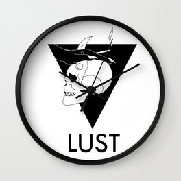 Lust Wall Clock | Deadlysins, Digital, Graphicdesign, Skull, Sins, Black And White, Pop Art, Art, Logo 