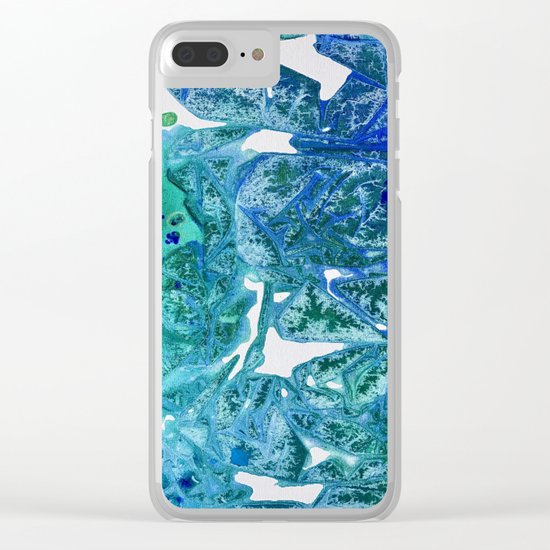 Sea Leaves, Environmental Love of the Ocean Blue Clear iPhone Case