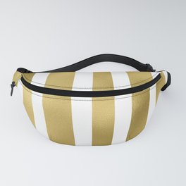 Gold unequal stripes on clear white - vertical pattern Fanny Pack