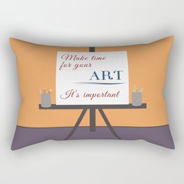 Make Time For Art (Colorful Calligraphy) Rectangular Pillow