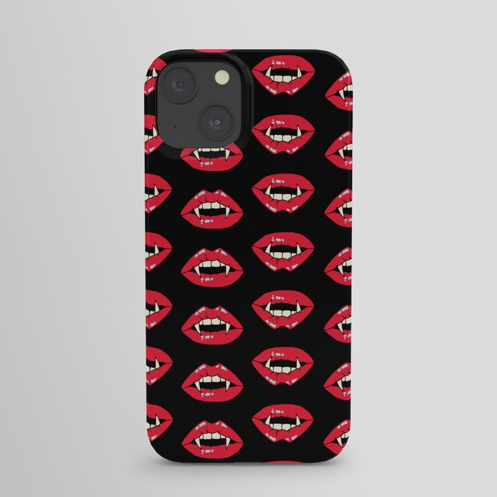 Vampire Mouth - Black iPhone Case