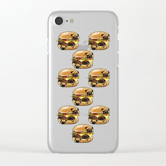 Pugs Burger Clear iPhone Case