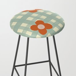 Blue and red floral check Bar Stool