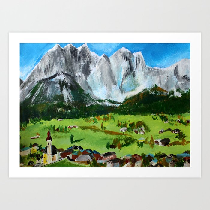 Austria Tyrol Mountains Acrylic Painting Art Print By Jamespeart Society6