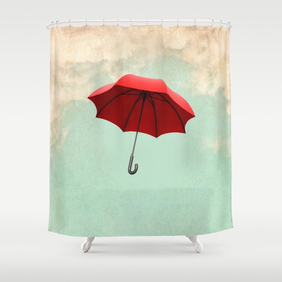 Red Umbrella Shower Curtain