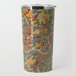 Chinese Dragon Wrapper for the Tapestry Scroll Mingling of Clear and Muddy Water at the Junction of the Jing and Wei Rivers  Travel Mug