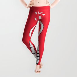 cute cat and hand drawn lettering. love you.vector  Leggings