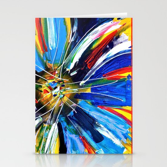 Dutch Spin - Colorful abstract painting flower Stationery Cards