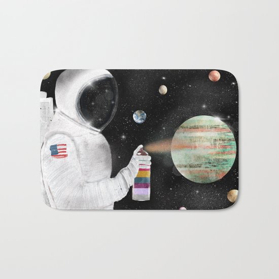 space graffiti Bath Mat