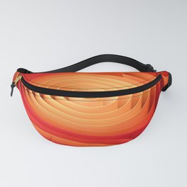 3D Concentric Orange Circles Marvellous Abstract Artwork Fanny Pack