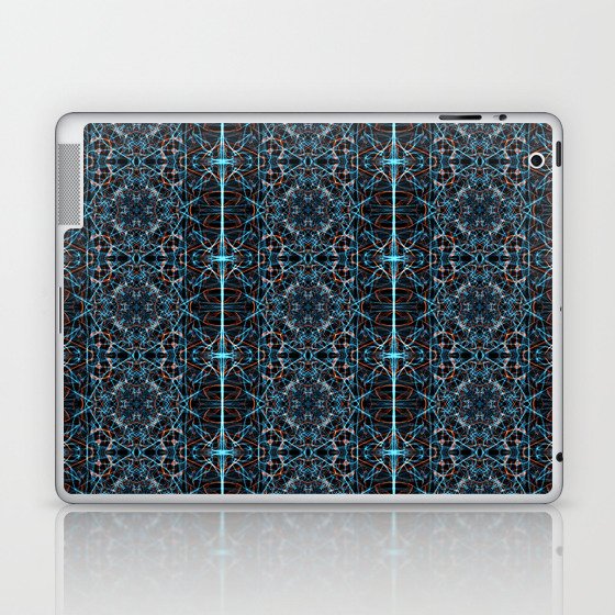 Liquid Light Series 58 ~ Blue & Orange Abstract Fractal Pattern Laptop & iPad Skin