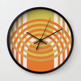 Arches Composition in Russet Orange and Light Olive Green  Wall Clock