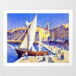 Port of Saint-Tropez, Cote d'Azur French Riviera by Maximillion Luce Art Print