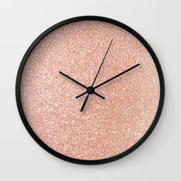 Abstract modern white rose gold glam glitter Wall Clock