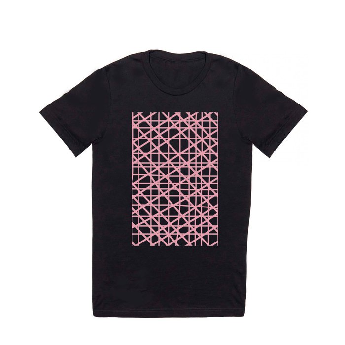 Texture lines pink and white T Shirt