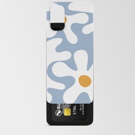 Abstract Flowers White Blue Android Card Case