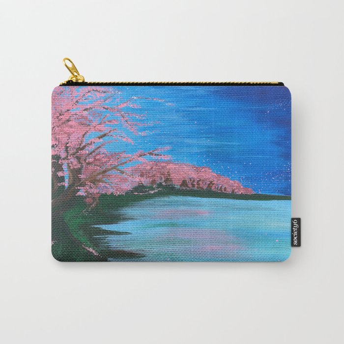 Cherry Blossom Lake Carry-All Pouch