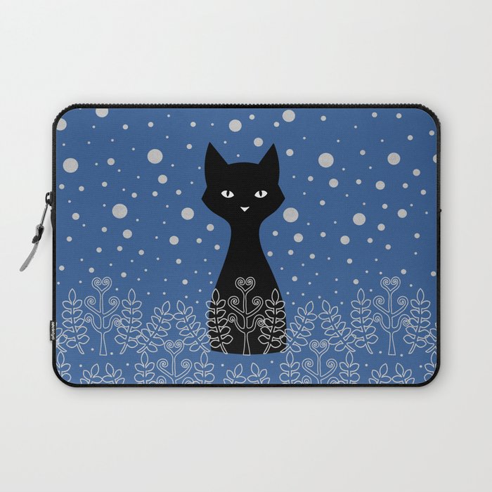 Black winter cat Laptop Sleeve