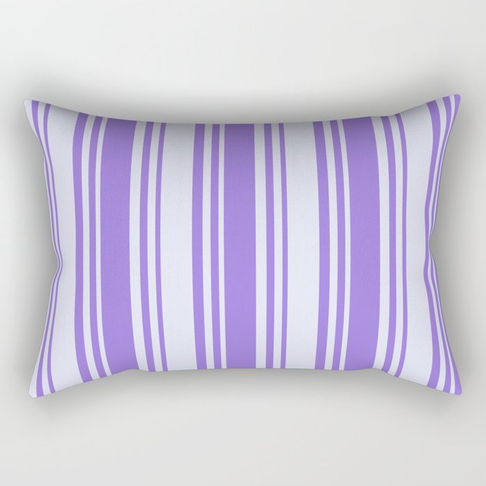 Purple and Lavender Colored Striped Pattern Rectangular Pillow
