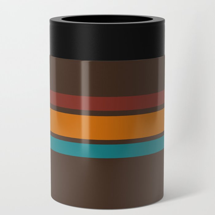 Retro trio on brown 3 Can Cooler