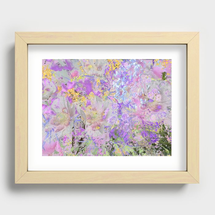 Flower Drip - Pink Recessed Framed Print